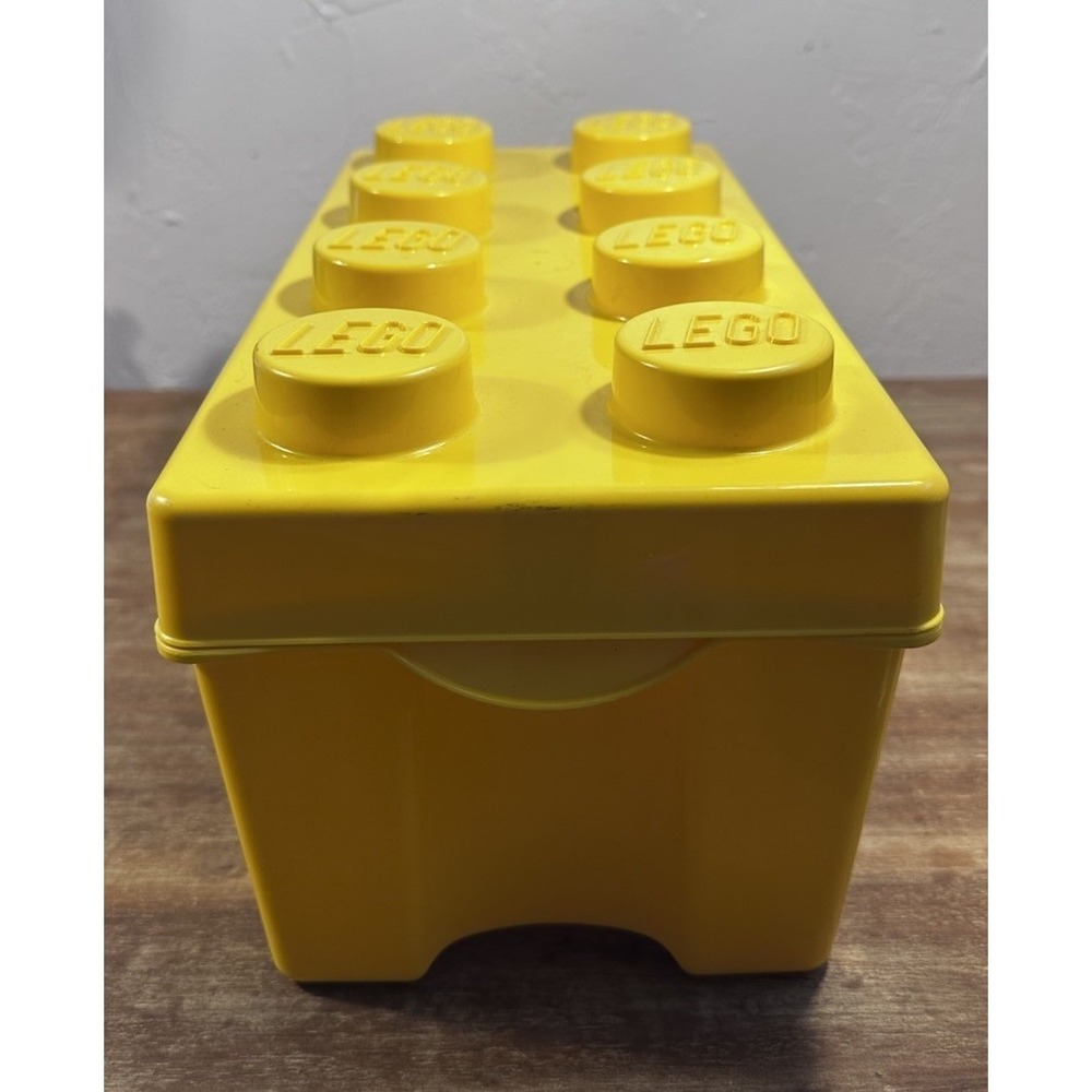 Lego Yellow Brick Large Storage Case 8 Stud Plastic Bin Box Empty 14"x7"x9.5"